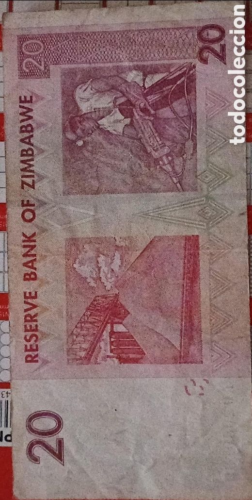 Billetes extranjeros: Zimbabwe 2007 , 20$ cat&aacute;logo Pk-68a - Foto 2