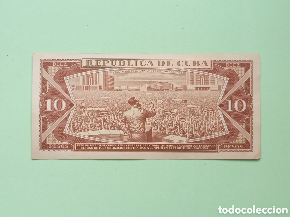 Billetes extranjeros: 10 Pesos Cuba 1967. Circulado - Foto 2