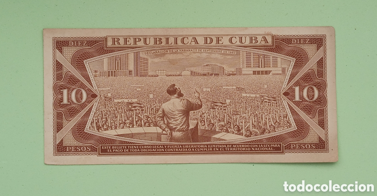 Billetes extranjeros: Cuba, 10 Pesos 1968. Circulado - Foto 2