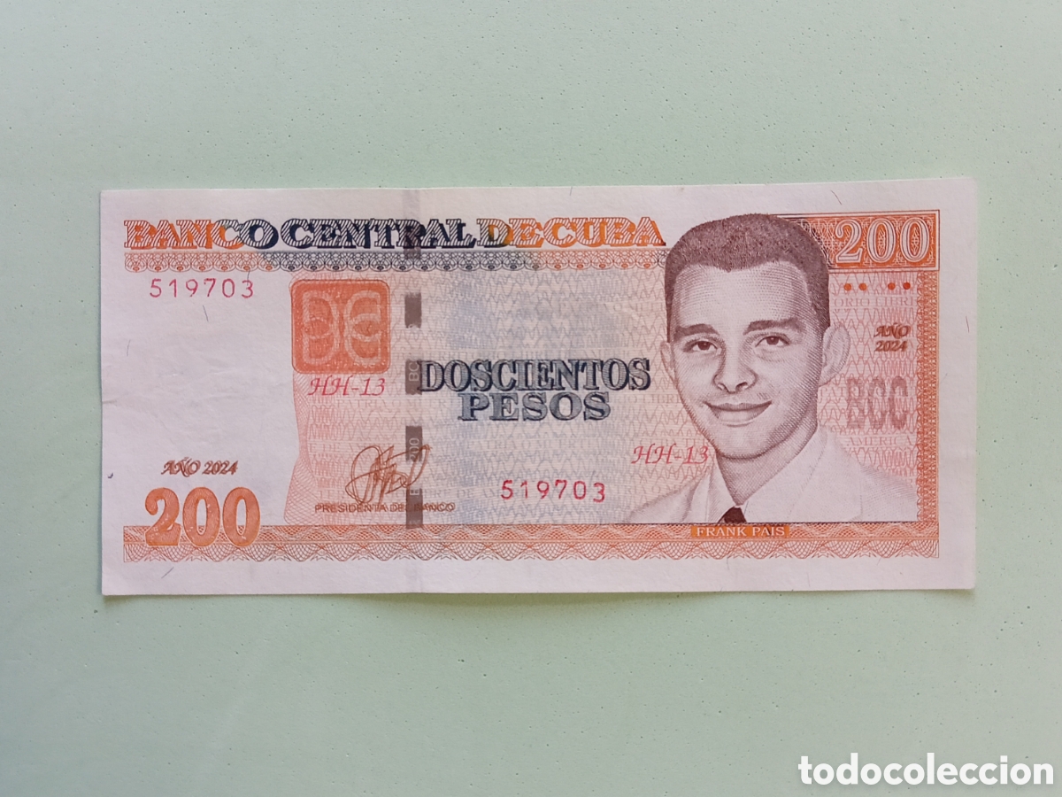Billetes extranjeros: Cuba, 200 Pesos 2024. Error - Foto 2