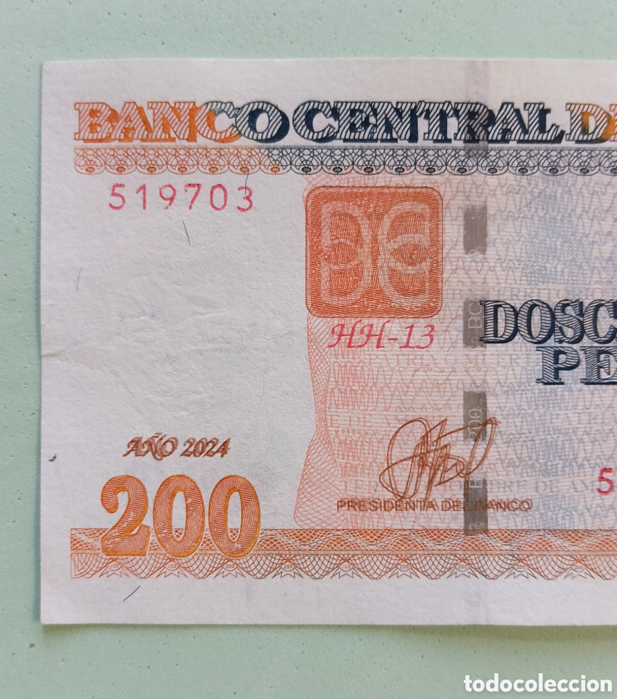 Billetes extranjeros: Cuba, 200 Pesos 2024. Error - Foto 1