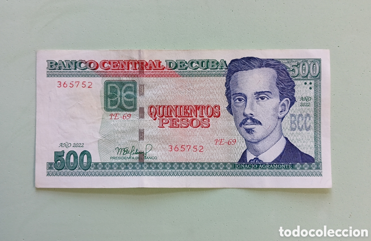 Billetes extranjeros: Cuba. Error. 500 Pesos 2022. Circulado - Foto 2