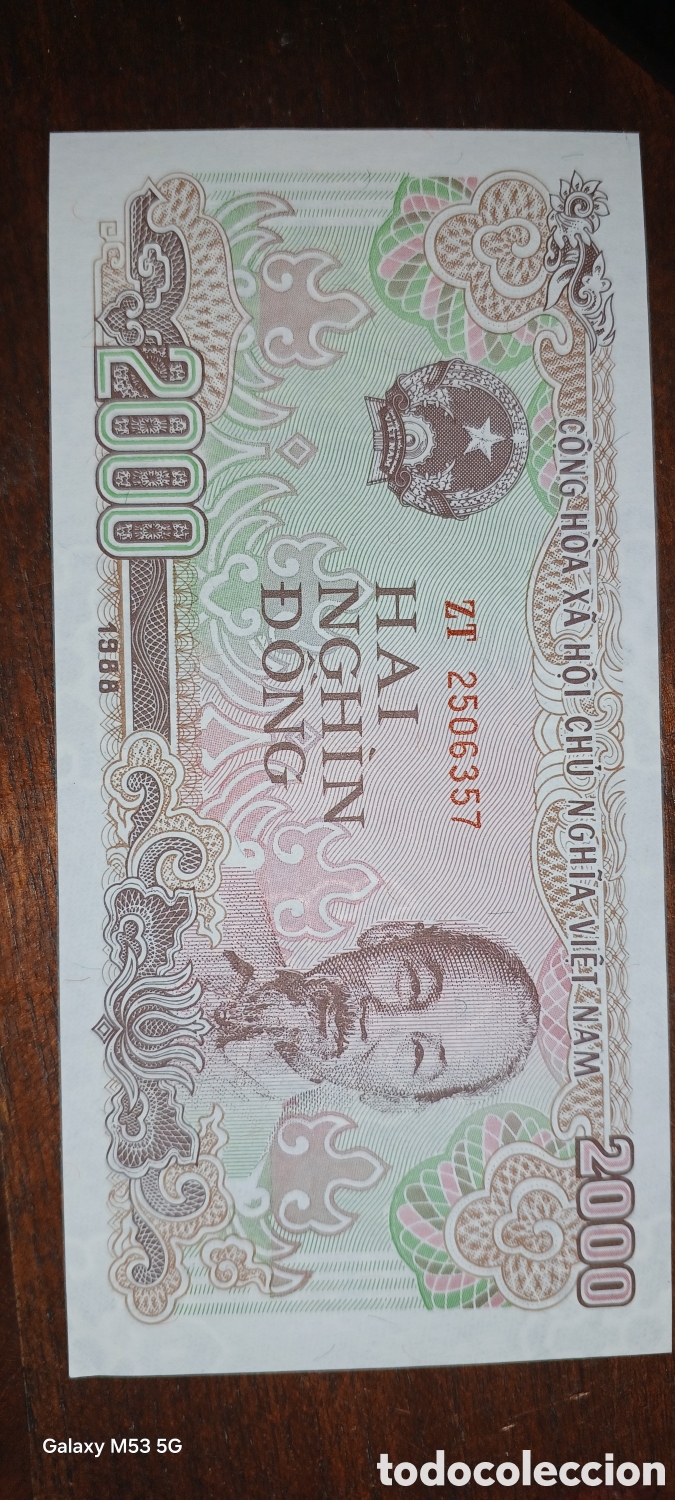 Billetes extranjeros: Vietnam 2000 dong 1988 sin circular - Foto 1
