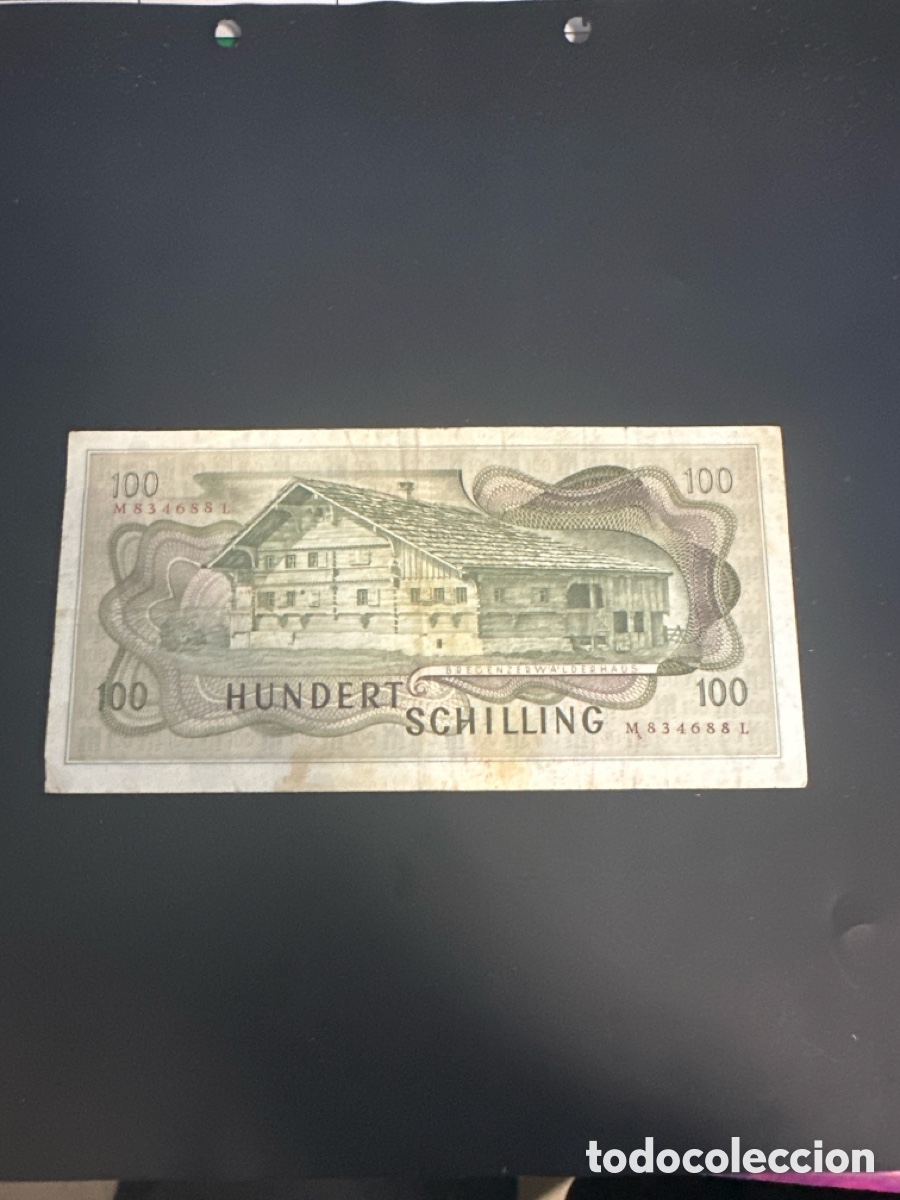 Billetes extranjeros: Billete de Austria 100 schilling a&ntilde;o 1969 - Foto 2