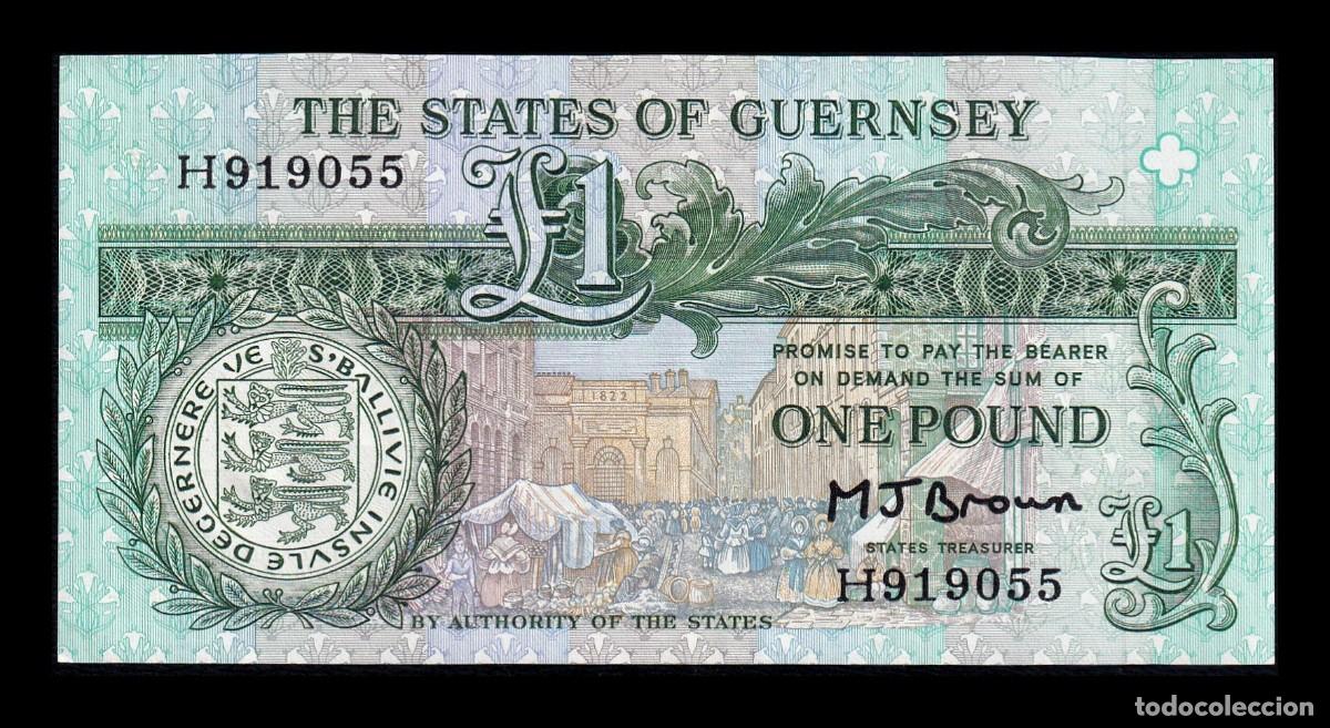 Billetes extranjeros: Guernsey 1 Libra 1991 Pick 52a Ebc/+ Xf/+ - Foto 1