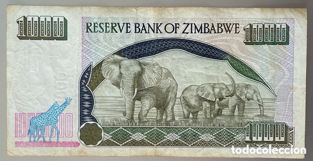 Billetes extranjeros: Zimbabwe. 1000 d&oacute;lares. 2003 - Foto 1