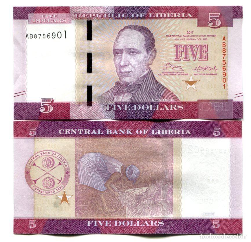 Billetes extranjeros: LIBERIA 5 D&Oacute;LARES 2016 SIN CIRCULAR - Foto 1