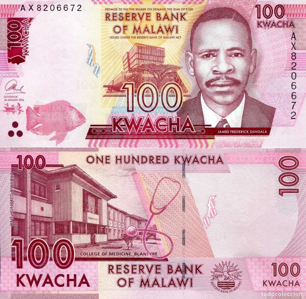 Billetes extranjeros: MALAWI 100 KWACHA 2016 SIN CIRCULAR - Foto 1