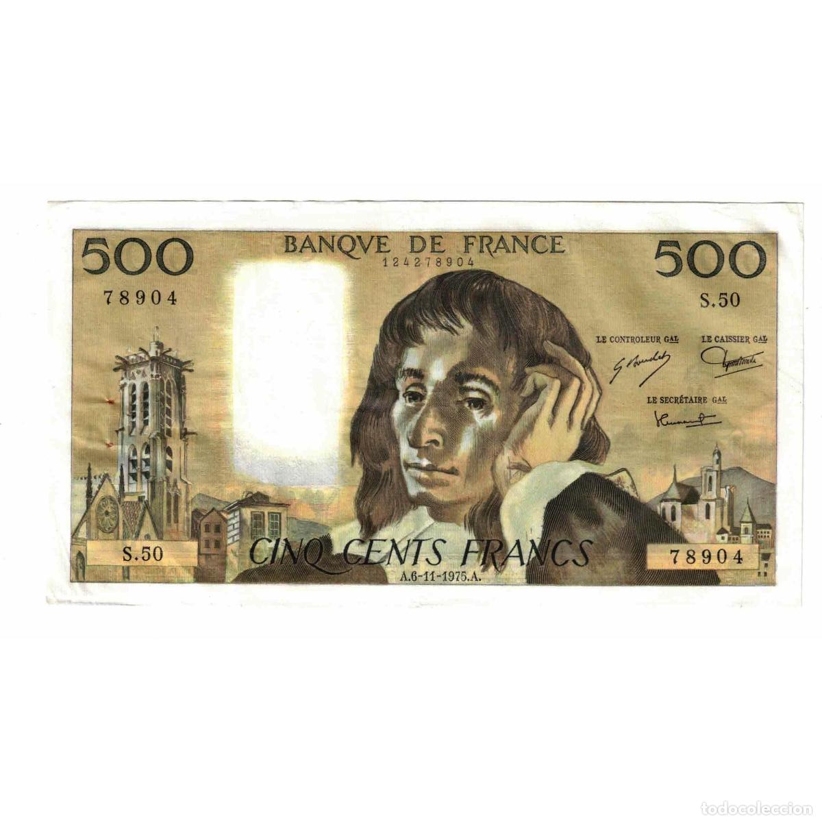 Billetes extranjeros: [#332471] Francia, 500 Francs, Pascal, 1975, S.50, MBC, Fayette:71.13, KM:156c