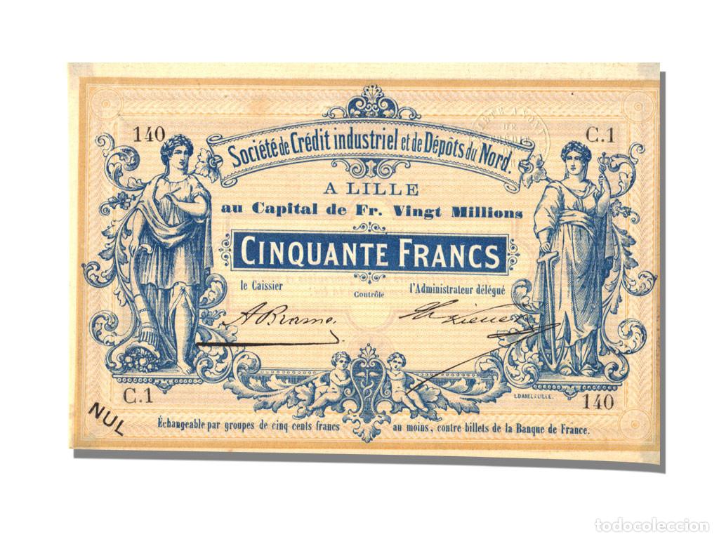 Billetes extranjeros: [#10865] Francia, Lille, 50 Francs, C.1, SC
