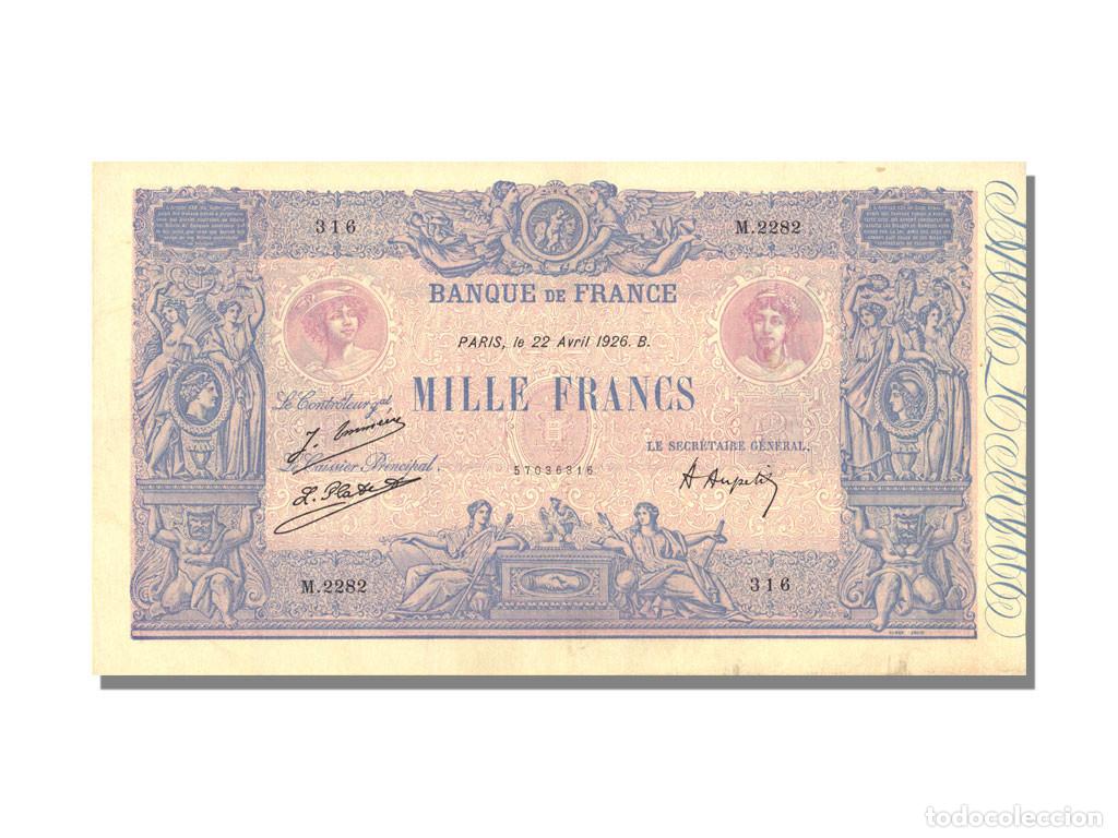 Banconote internazionali: [#23075] Billete, Francia, 1000 Francs, 1 000 F 1889-1926 ''Bleu et Rose'', 1926