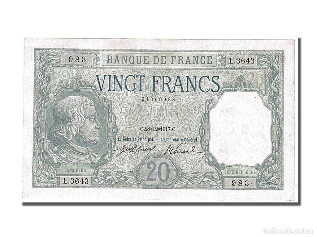 Billets internationaux: [#102289] Billete, Francia, 20 Francs, 20 F 1916-1919 ''Bayard'', 1917, 1917-12-28, MBC+