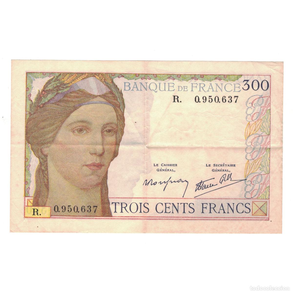 Notas Internacionais: [#147916] Francia, 300 Francs, 1939, R. 0.950.637, MBC, Fayette:29.3, KM:87a