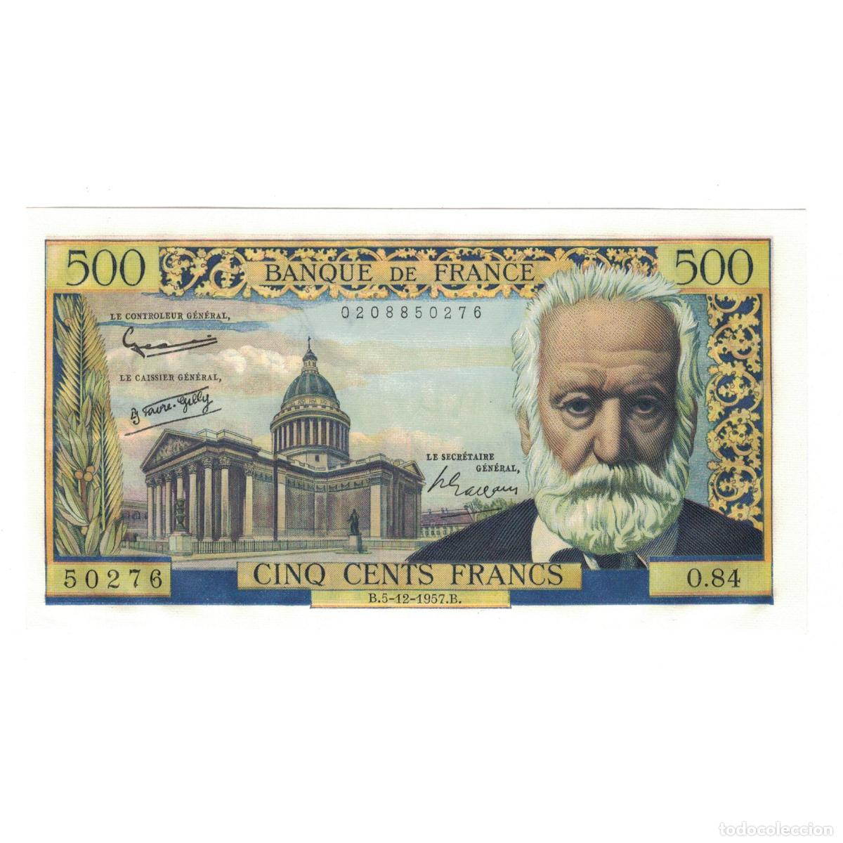 Billetes extranjeros: [#143917] Francia, 500 Francs, Victor Hugo, 1957, 1957-12-05, UNC, Fayette:35.07, KM:133b