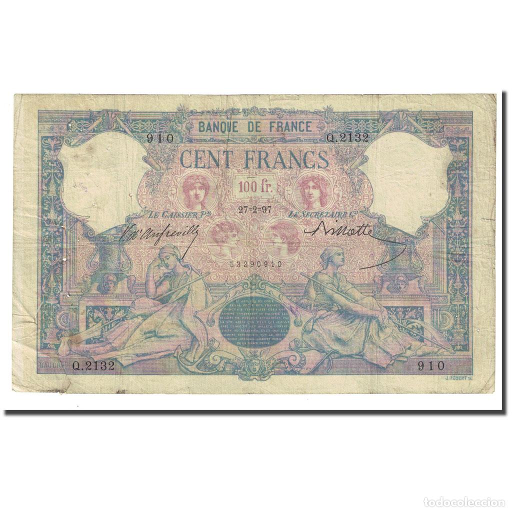 Billetes extranjeros: [#172089] Francia, 100 Francs, Bleu et Rose, 1897-02-27, RC+, Fayette:21.10, KM:65b