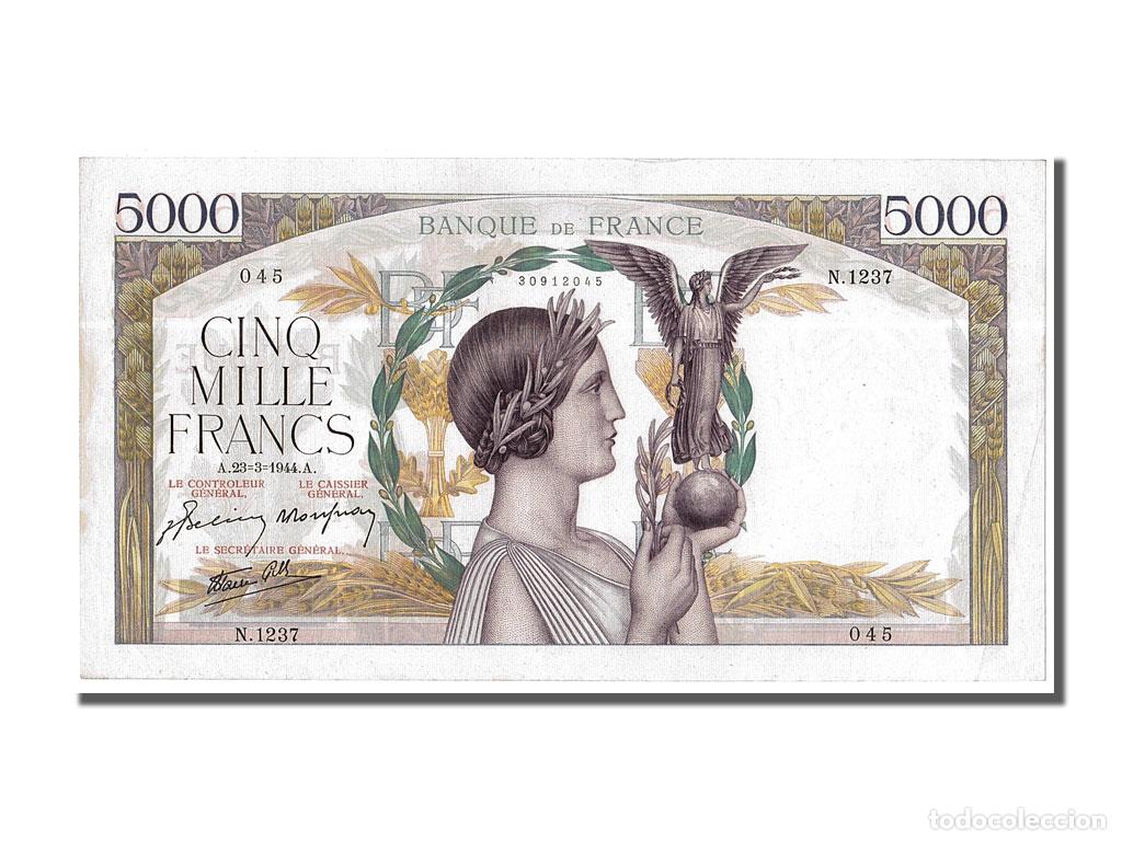 Billetes extranjeros: [#152623] Billete, Francia, 5000 Francs, 5 000 F 1934-1944 ''Victoire'', 1944, 1944-03-23