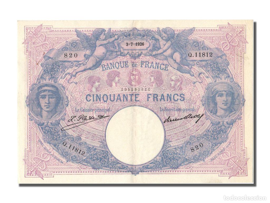 Billetes extranjeros: [#200179] Billete, Francia, 50 Francs, 50 F 1889-1927 ''Bleu et Rose'', 1926, 1926-07-03
