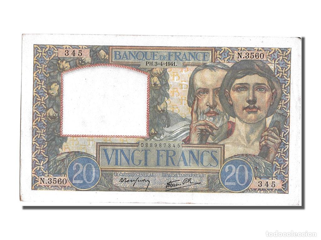 Billets internationaux: [#201962] Billete, Francia, 20 Francs, 20 F 1939-1942 ''Science et Travail'', 1941
