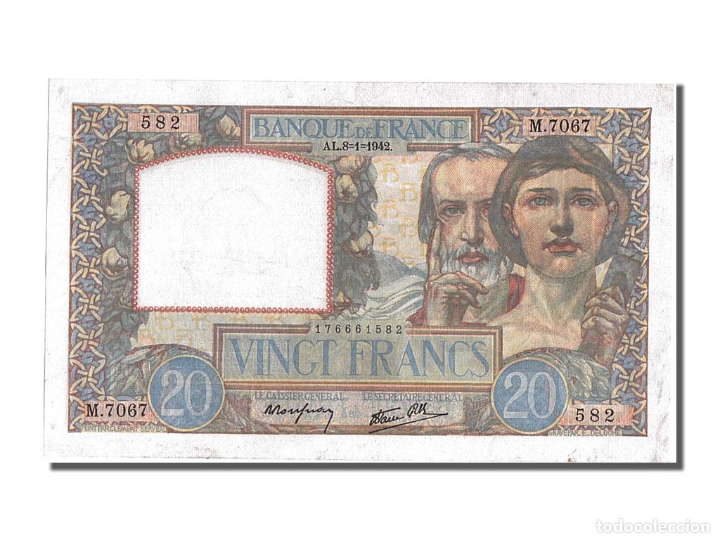 Billetes extranjeros: [#202001] Billete, Francia, 20 Francs, 20 F 1939-1942 ''Science et Travail'', 1942