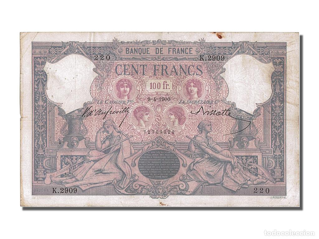 Banconote internazionali: [#201804] Billete, Francia, 100 Francs, 100 F 1888-1909 ''Bleu et Rose'', 1900
