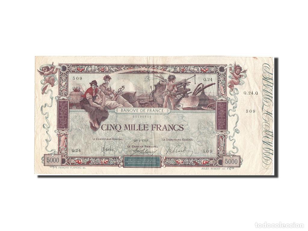 International Banknotes: [#204359] Billete, Francia, 5000 Francs, 5 000 F 1918 ''Flameng'', 1918, 1918-01-29, MBC