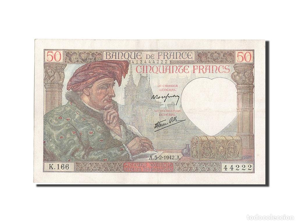 Notas Internacionais: [#204967] Billete, Francia, 50 Francs, 50 F 1940-1942 ''Jacques Coeur'', 1942, 1942-02-05