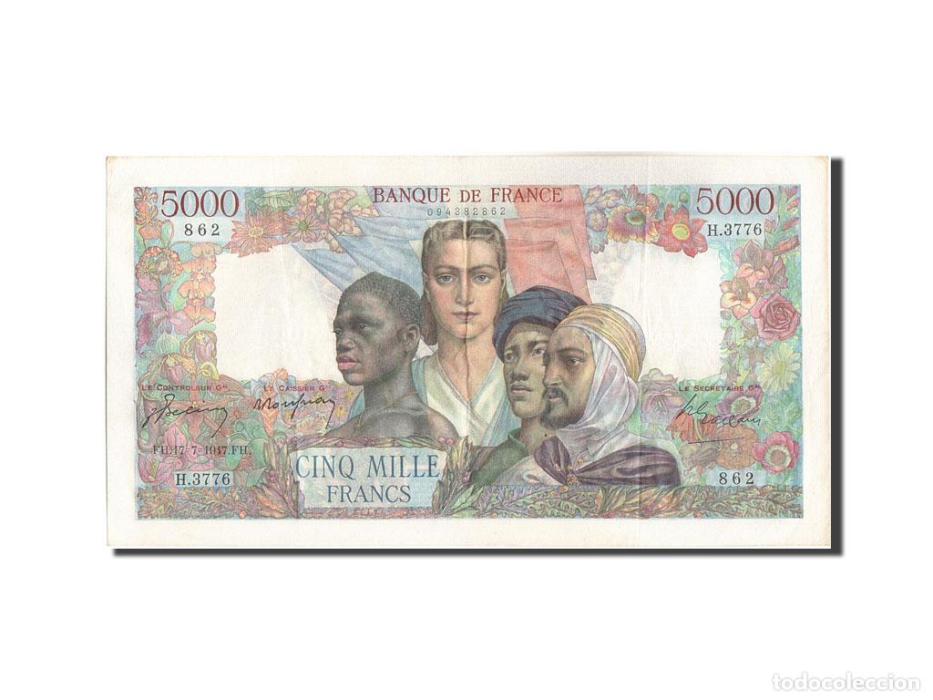 International Banknotes: [#207890] Billete, Francia, 5000 Francs, 5 000 F 1942-1947 ''Empire Fran&ccedil;ais'', 1947