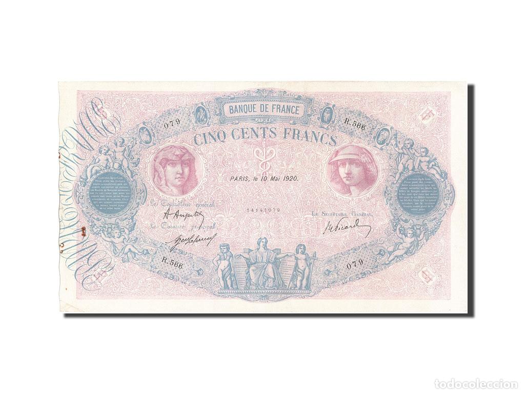 International Banknotes: [#203910] Billete, Francia, 500 Francs, 500 F 1888-1940 ''Bleu et Rose'', 1920