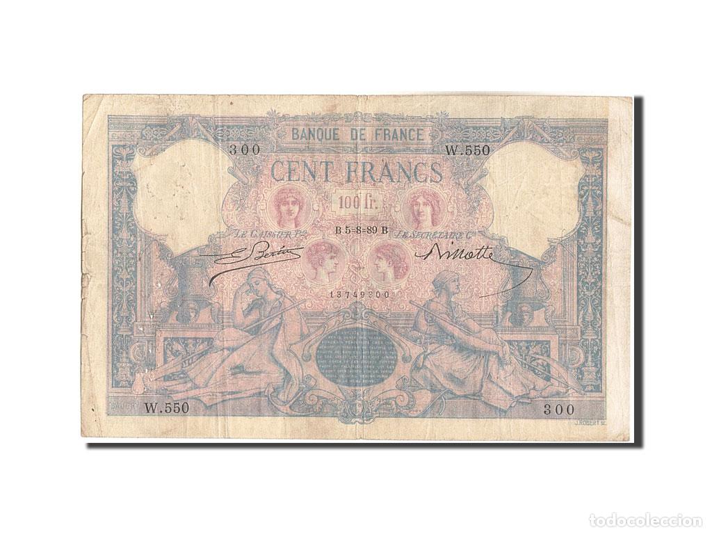 Banconote internazionali: [#208052] Billete, Francia, 100 Francs, 100 F 1888-1909 ''Bleu et Rose'', 1889