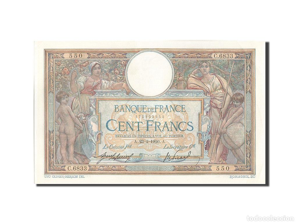 International Banknotes: [#208531] Billete, Francia, 100 Francs, 100 F 1908-1939 ''Luc Olivier Merson'', 1920