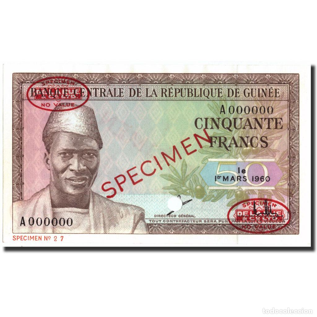 Notas Internacionais: [#213858] Billete, 50 Francs, 1960, Guinea, 1960-03-01, Specimen, KM:12s, UNC
