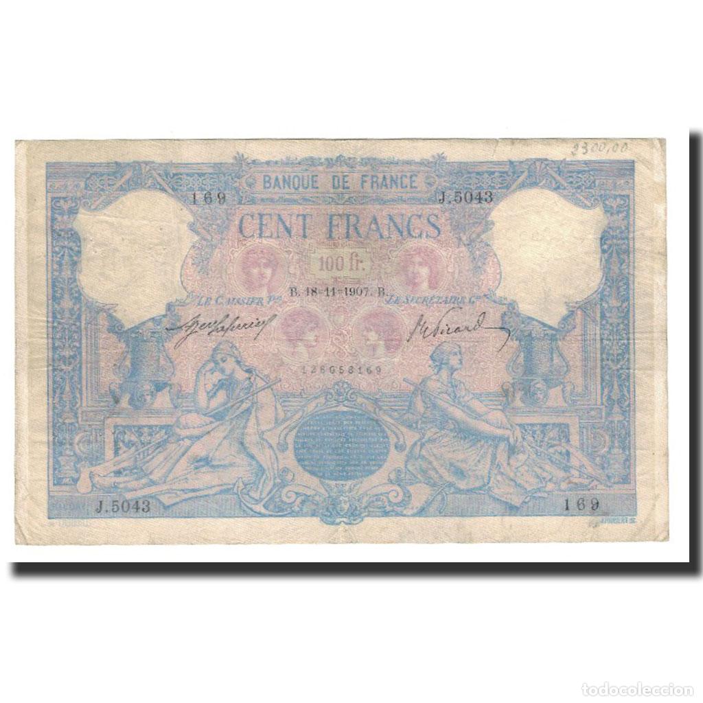 Billets internationaux: [#590787] Billete, Francia, 100 Francs, 1907-11-18, BC+, Fayette:21.22, KM:65e