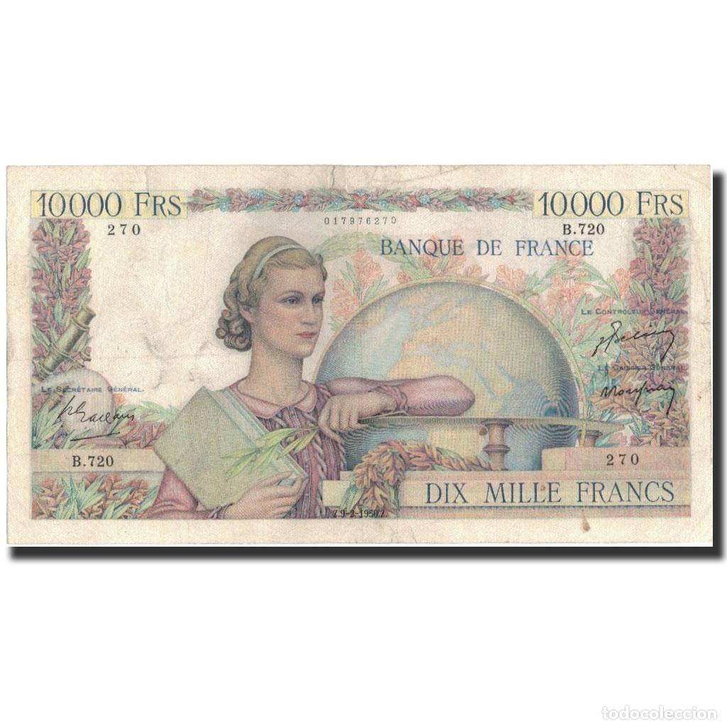 Billetes extranjeros: [#591120] Francia, 10,000 Francs, 1950-02-09, BC+, Fayette:50.30, KM:132b
