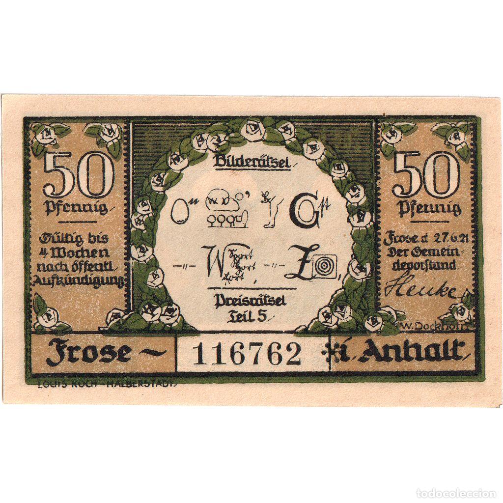 Billets internationaux: [#292691] Alemania, Frose in Anhalt, 50 Pfennig, 1921-06-27, SC