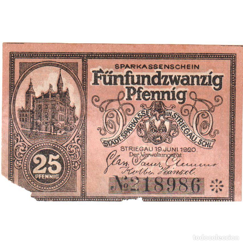 Billetes extranjeros: [#292700] Alemania, Striegau, 25 Pfennig, 1920-06-19, BC