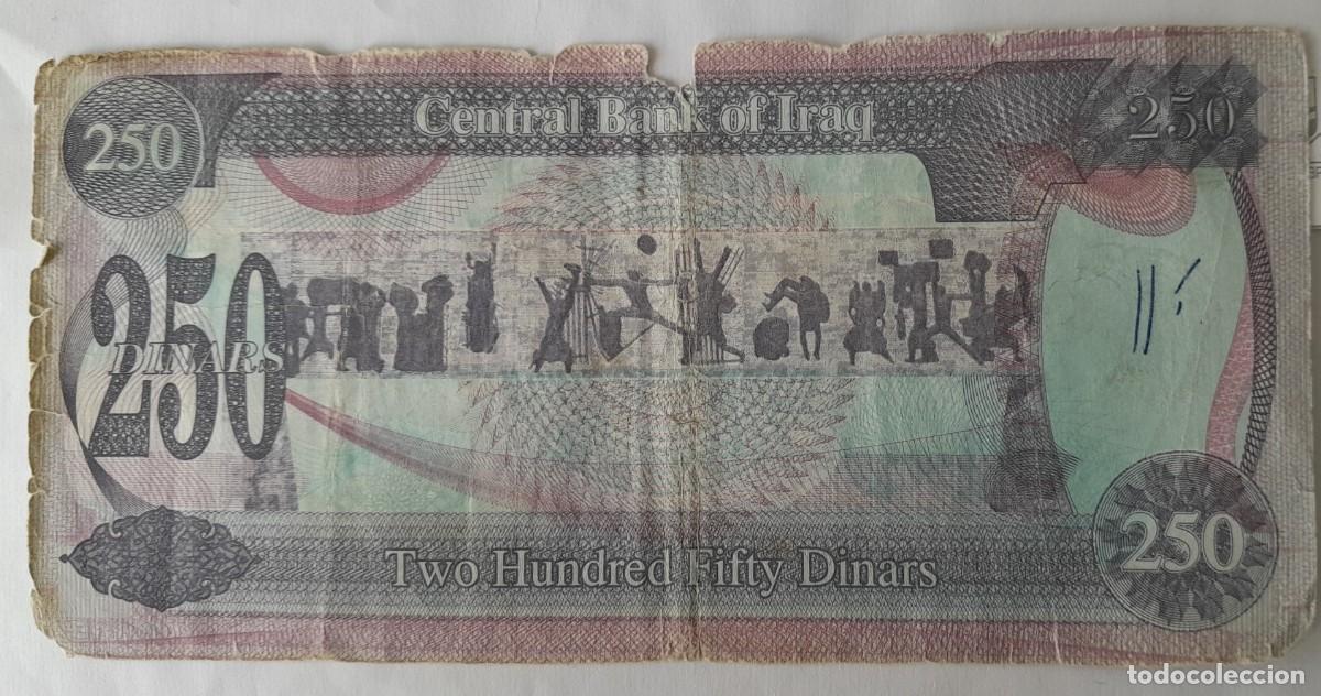 Billetes extranjeros: Billete de Irak de 2002. 250 dinares - Foto 2