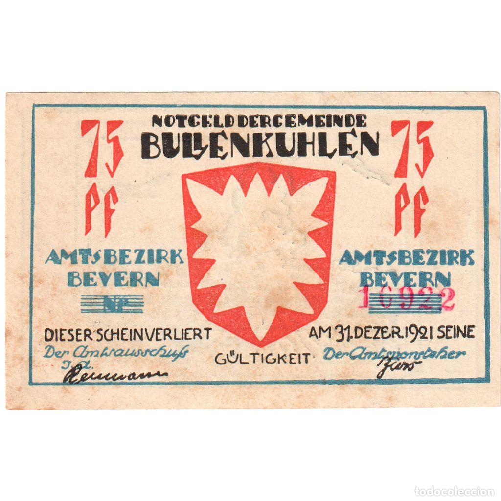 Billets internationaux: [#292833] Alemania, Bullenkuhlen, 75 Pfennig, 1921-12-31, MBC