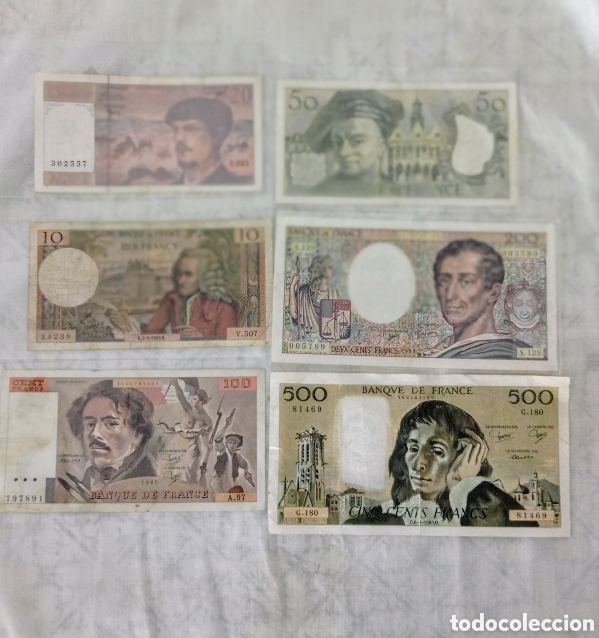 Billetes extranjeros: Lote de Billetes Francia - Foto 1