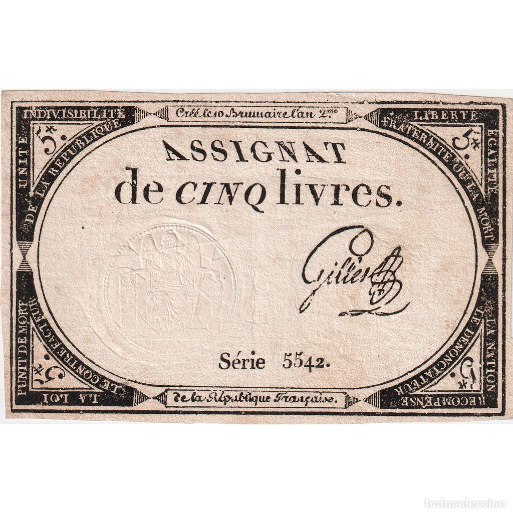 Notas Internacionais: [#376689] Francia, 5 Livres, 10 brumaire de l'an 2 - (31 octobre 1793), 5542, EBC