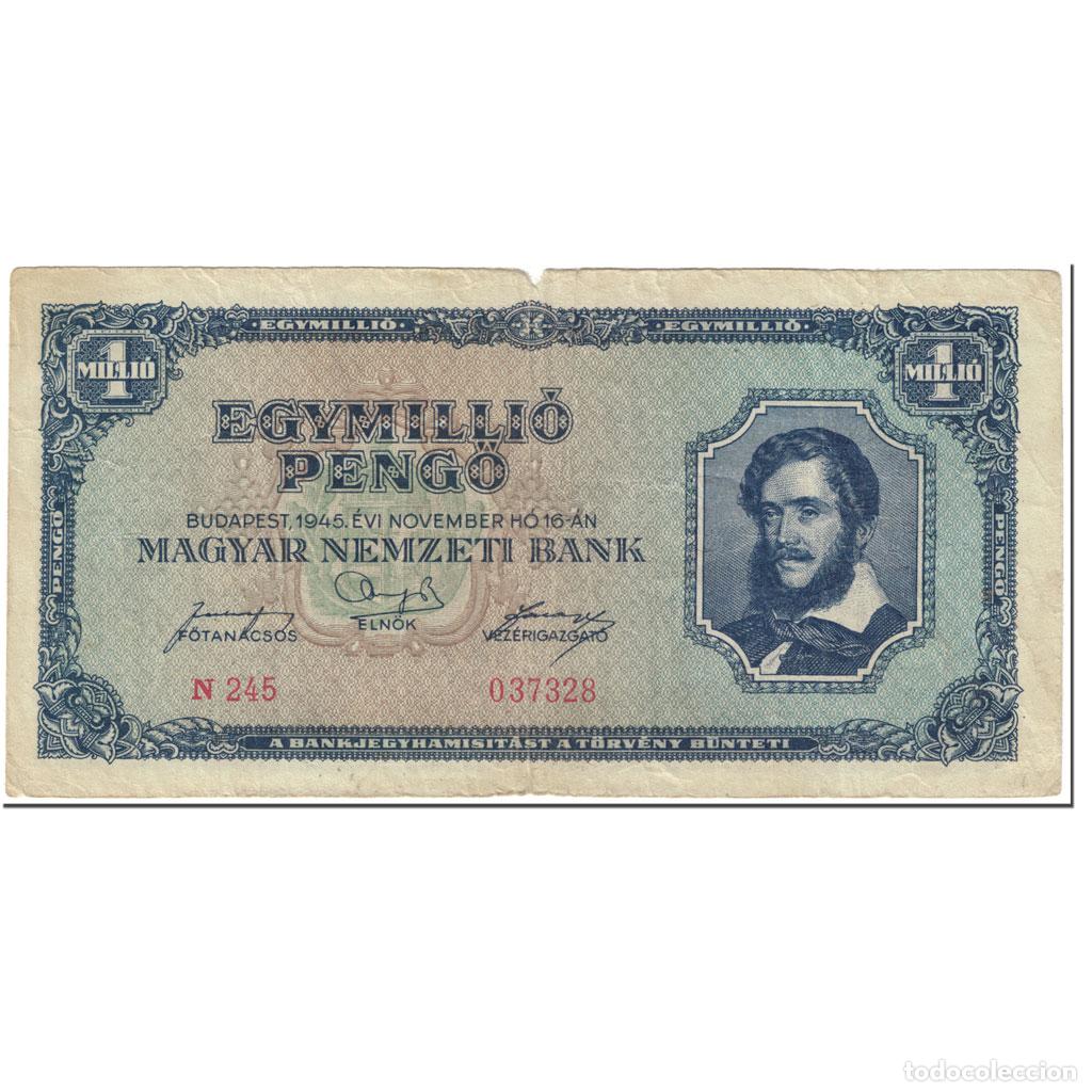 Billets internationaux: [#604265] Billete, 1,000,000 Peng&ouml;, 1945, Hungr&iacute;a, 1945-11-16, KM:122, BC