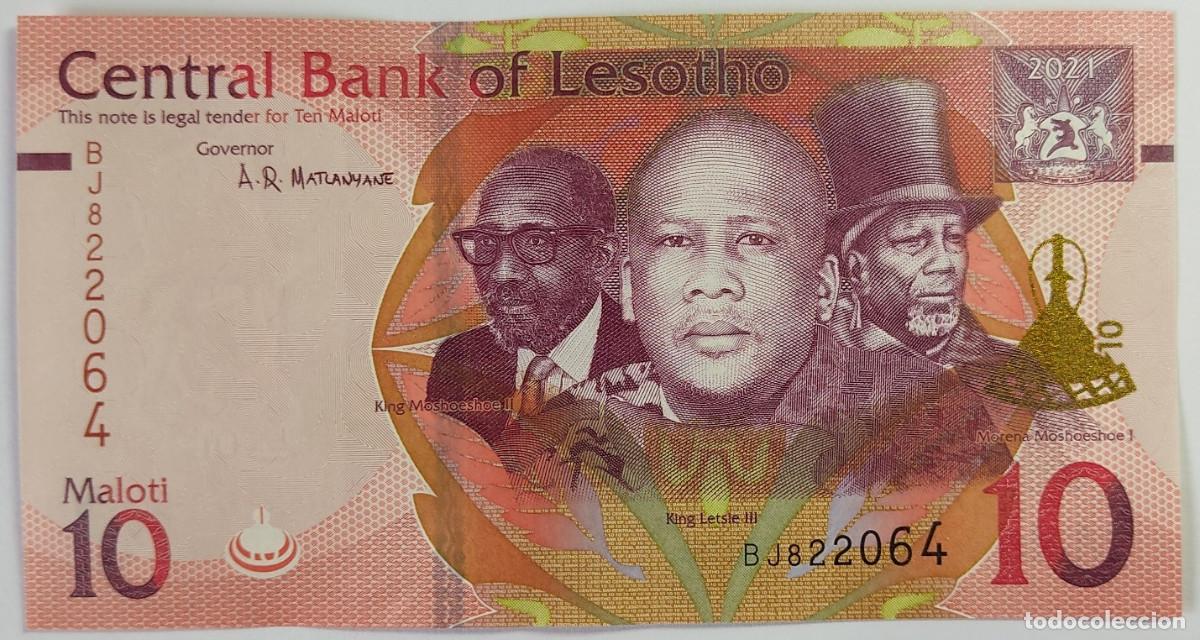 Billetes extranjeros: 10 MALOTI DE LESOTHO A&Ntilde;O 2021 - Foto 2