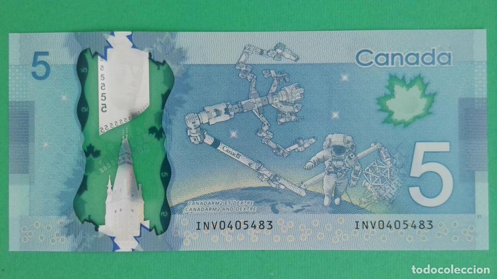 Billetes extranjeros: Canad&aacute;, 5 Dollars 2013 - 106f - (SC / UNC) [INV0405483] - Foto 2