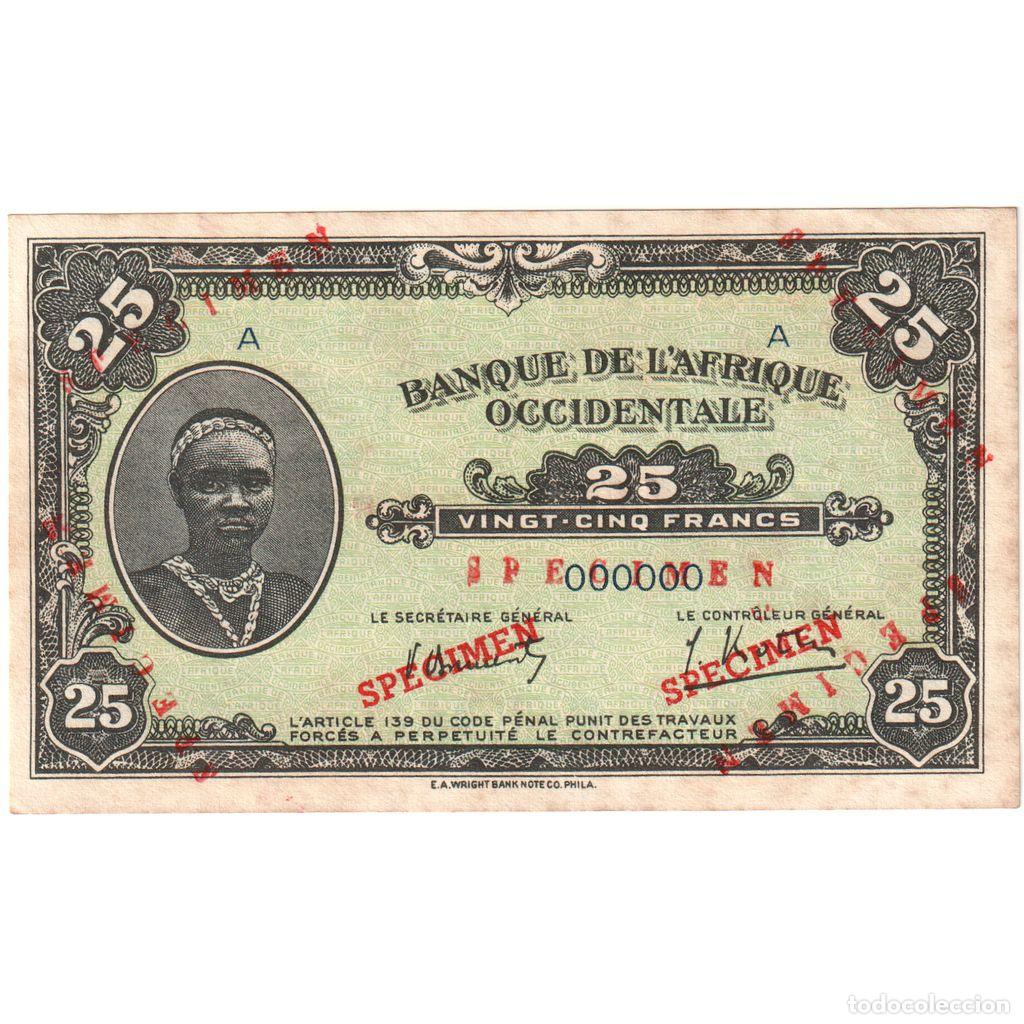Banconote internazionali: [#376828] &Aacute;frica oriental francesa, 25 Francs, 1942-12-14, Specimen, SC