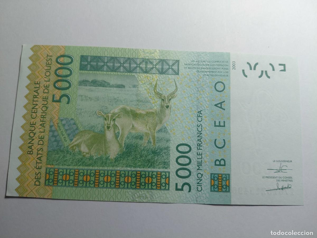 Billetes extranjeros: SENEGAL - 5000 FRANCS 2003 P17 - Foto 2