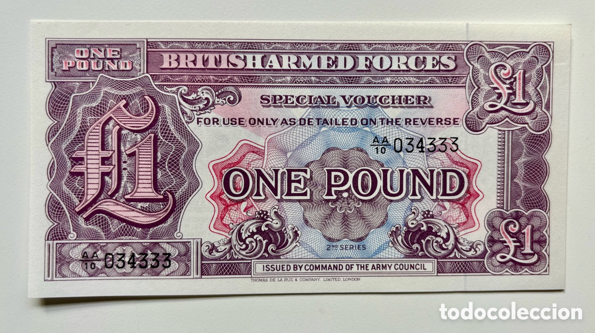 Billetes extranjeros: Billete FUERZA ARMADA BRIT&Aacute;NICA 1 Libra (1948) SC British Armed Forces