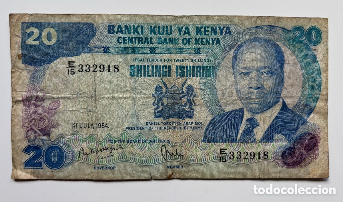 Billets internationaux: Billete KENIA 20 Chelines 1984 . Shilingi Ishirini . Kenya