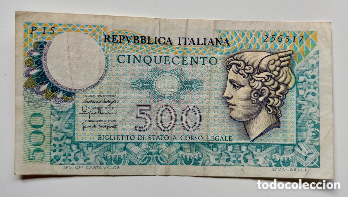Billetes extranjeros: Billete ITALIA 500 Lira 1976