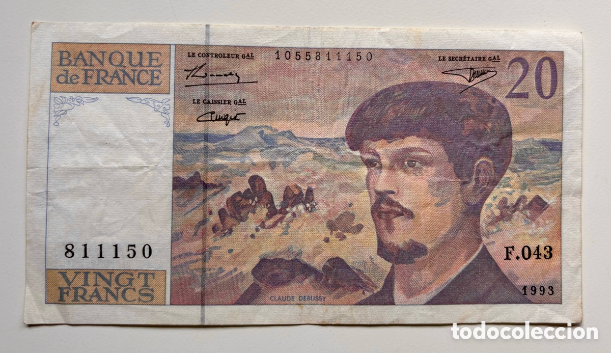 Notas Internacionais: Billete FRANCIA 20 Francos 1993