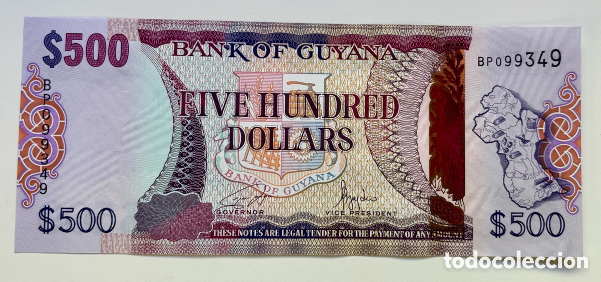 Billets internationaux: Billete GUYANA 500 Dolares (2024) SC Pick 37c