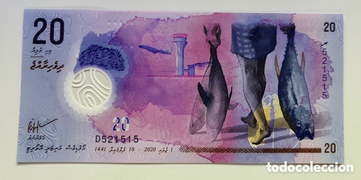 Billets internationaux: Billete MALDIVAS 20 Rufiyaa 2020 SC Polimero